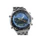 ESS - Men's Watch - Stainless Steel Bracelet clock - Analog & Digital - Multifunction - blue - WM007-ESS (clock)