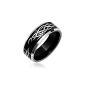 Bling Jewelry Men laser engraving Tribal Design Black tungsten ring 8mm (jewelry)