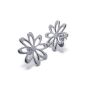 Konov Jewelry Women Earrings, Stainless Steel Zirconia Diamond Stud Earrings, silver (jewelery)