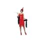 20s Charlestonkostüm Costume Charleston Red for Women fringe dress with headband Gr.  36-46 (Toys)