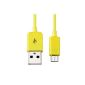 1.8m Yellow Micro USB Data Transfer Cable for HTC Nokia Samsung Camera SONY Tablet (Electronics)