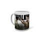 Cup with flag of The Walking Dead series 300 ml - Rick Grimes, Daryl Dixon, Michonne and zombies, movie logo - Licensed - Ideal gift for fans of the horror series - Ceramics (Kitchen)