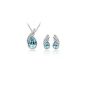 Parure Necklace and Earrings Tear Angel earrings - Crystal - Blue Lagoon (Jewelry)