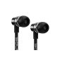 deleyCON SOUND TERS S8 - Earbud Headphone - Premium In-Ear headphone system with full metal housing - Noise absorbing housing - Black (Personal Computers)