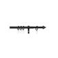 Extendable curtain rod, style furniture Palma Complete set for immediate assembly, 16/19 mm Ø, 200-350 cm, Black