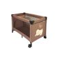 Nattou 10667 Cappuccino travel cot, with wheels, exit and mattress, 120 x 60 cm, brown (Baby Product)