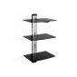 TecTake wall support DVD 3 shelves Black (Germany Import) (Accessory)