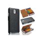 Samsung Galaxy Note 3 N9000 / N9002 / N9005 (LTE / 4G) Case, *** genuine leather - HANDMADE *** - accessories Case Case Galaxy Note GT-N9000 N9002 N9005 3 Flip Case Cover - black, brown, white - ( Black) (Electronics)