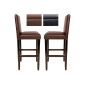 Set of 2 bar stools - Black - wooden and synthetic leather - VARIOUS COLORS