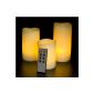 LED flameless candles, remote control and battery included, vanilla scented, Large 10cm / 12cm / 14cm (household goods)