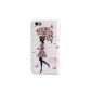 Leather Pouch Case Case Case Strass portfolio protection case Leather Case Cover Case For iphone 5 5S Swag Pretty Girl (Electronics)