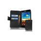 Cadorabo!  Samsung Galaxy Note N7000 and I9220 Leather Case Cover Case Design: Book Style Black (Wireless Phone Accessory)