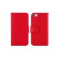 Skque® PC case Magnetic Flip PU Leather Folio Case for Apple iPhone 5 / 5S, Red (Wireless Phone Accessory)