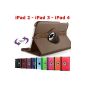 King Cameleon color BROWN for Apple iPad 2/3/4 - COVER Cover Multi Angle ROTARY 360 - Many colors available - SMART COVER Shell Case PU LEATHER, 360 ° rotation, Stand, magnetic / magnet to standby - 1 MOVIE OF SCREEN SAVER 1 and PEN AVAILABLE !!!  (Electronic devices)