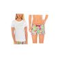 UNCOVER by SCHIESSER, Set: Ladies pajama pants Shorty Jersey + Sleep Short Sleeved Shirts, white + floral, 141592 + 141590 (Textiles)