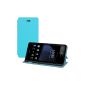 kwmobile® practical and chic flap protective case for Sony Xperia M Light Blue (Wireless Phone Accessory)
