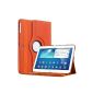 Bestwe 360 ​​Leather Flip Case Cover Case for Samsung Galaxy Tab 3 10.1 with stand function -Multi Color Options (Orange) (Electronics)
