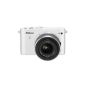 Nikon 1 J3 system camera (14 megapixels, 7.5 cm (3 inch) LCD display, Full HD) Kit incl. 1 Nikkor 10-30 mm VR Lens White (Electronics)