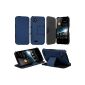 Seluxion - Shell Cover Case with Stand Function Rabat Side Wiko Cink Slim Dark Blue (Electronics)