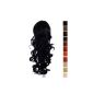 Pretty country - DH254 60cm clip curled ponytail hair extension clip pigtail Haarteil- BK01 deep black