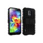 Avizar - Shockproof protection shell for Samsung Galaxy S5 Active - Bimaterial Black (Electronics)