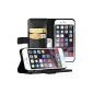 EasyAcc Leather Folio Wallet Wallet for iPhone 6 with Stand Function Card Holder - Black Pu (Wireless Phone Accessory)