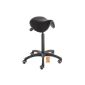 Saddle stool, saddle seat stool, stool PUR model with tiltable Black PU seat, lifting range about 55-74 cm, with soft rolls Radbandage (Office supplies & stationery)