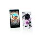 Me Out Kit FR TPU Gel Case for Nokia Lumia 1020 - white / purple flowers (Wireless Phone Accessory)