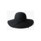 Smallwise Trading summer hat women's hat straw hat sun hat sun protection Schlapphut brewing (Black) (Textiles)
