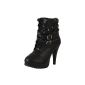Très Chic mail Anda 2 In 1 fancy biker boots Punk Plateau Pumps High Heels Studded Boots Ankle Boots Lace (Textiles)