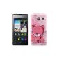 kwmobile® Pooh Pattern Hard Case for Huawei Ascend Y300 en Rose (Wireless Phone Accessory)