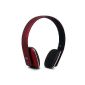 August EP636 - Bluetooth v4.0 NFC headphones - Speakerphone and integrated battery (Red) (Electronics)