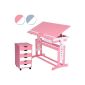 Children's Desk Set incl. Rollcontainer (Pink / White) (household goods)