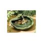 Solar fountain frog green enamelled ceramic