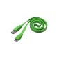 Cable micro USB 3.0 connector for Samsung Galaxy Note 3, Galaxy S5, External Hard Drives and other devices - Data Transfer & Quick Charge - Flat Design - 1 Meter - Green (Electronics)
