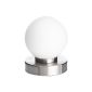 Reality Kugellampe table lamp, TouchMe dimmer, nickel matt white ~ (household goods)