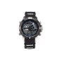 Digital LED Wrist Watch Men Quartz Analog Clock Date Waterproof Sport Watch Stopwatch Alarm Clock blue silicone bracelet black gift case (clock)