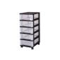 Iris 122374.0 trolley with 5 drawers, desk trolley, trolley, drawer unit with 5 drawers, SDC-005, Black (Kitchen)