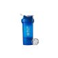 Blender Bottle prostak Shaker (650ml capacity, scaled to 450ml, 150ml & 100ml with 2 containers, 1 pill tray and Blender Ball) - blue, 1er Pack (1 x 240 g) (household goods)