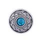 Morella Ladies Click-button pushbutton Blumenornament with turquoise zirconia stone (jewelry)