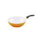 Culinario 051,573 wok ø 30cm with induction bottom, yellow / white (household goods)