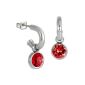 Adamello Hoops Stone Stainless Steel Swarovski Elements red earring stainless steel jewelry Stainless Steel ESOS02R (jewelry)
