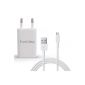 Charger 1A Sector Alcatel One Touch Pop S7 Micro - USB + Cable - White (Electronics)