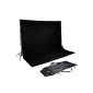 Background system with background material in Black Photo Studio 300x300cm height adjustable with Carrying Case (Electronics)