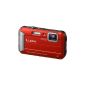 Panasonic DMC-FT25EG-R Lumix Digital Camera (6.9 cm (2.7 inch) LCD screen CCD sensor, 16.1 megapixels, 4x opt. Zoom, 70MB internal memory, USB, up to 7m waterproof) red ( Electronics)