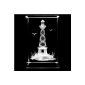 Kaltner presents Maritimes mood lighting 3d laser crystal glass block with lighting - LED Candle with Color Changing Scene Lighthouse Ocean & Vacations