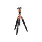 Travel Tripod Rollei Compact Traveler No.  I small pack size with panoramic spherical head and very light - Orange (Accessories)