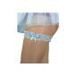 Oblique-Unique® Blue - White garter for wedding with bow (household goods)