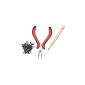 Set For Laying of High Quality Hair Extensions Hair Salons - 100pcs Kit Rings Pliers and Crochet Wood Handle by VAGA® (Miscellaneous)