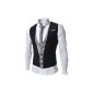(LU) TheLees Slim Fit Chain Point 4 Button Vest Waist Coat (Textiles)
